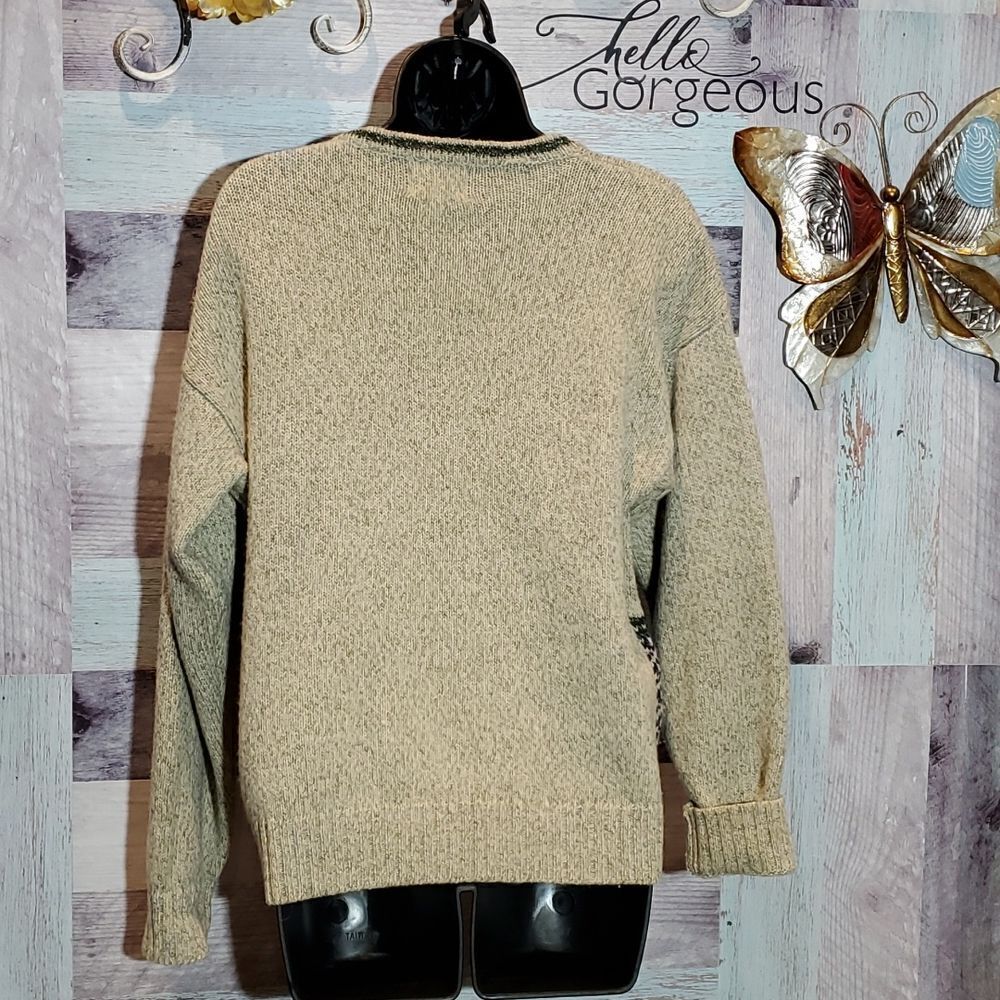 Woolrich Vintage Wool Cardigan Fox Dog Winter Fun, Sz M - Picture 8 of 8